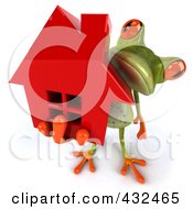 Royalty Free RF Clipart Illustration Of A 3d Springer Frog With A Red House 4
