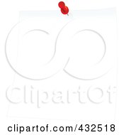 Royalty Free RF Clipart Illustration Of A White Memo Note With A Red Push Pin by Tonis Pan