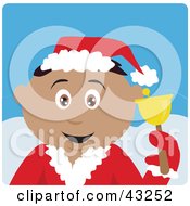 Clipart Illustration Of A Hispanic Bell Ringer Boy Calling For Christmas Donations by Dennis Holmes Designs