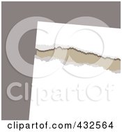 Royalty Free RF Clipart Illustration Of Beige Showing Through Ripped White Paper On Gray