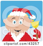 Clipart Illustration Of A Caucasian Bell Ringer Boy Calling For Christmas Donations by Dennis Holmes Designs