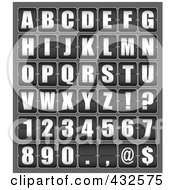Poster, Art Print Of Digital Collage Of Ticker Board Alphabet Letters And Symbols