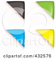 Royalty Free RF Clipart Illustration Of A Digital Collage Of Colorful Paper Corner Protectors by michaeltravers
