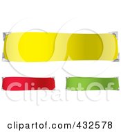 Poster, Art Print Of Digital Collage Of Three Colorful Blank Banners With Place Holders