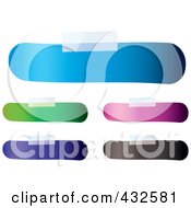 Poster, Art Print Of Digital Collage Of Blank Colorful Bandage Shaped Labels With Tape