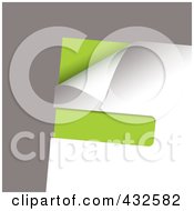 Poster, Art Print Of Green And White Paper Corner With Slot On Gray