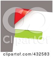Royalty Free RF Clipart Illustration Of A Red Corner Protector On A Sheet Of Paper Over Gray 2