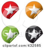 Royalty Free RF Clipart Illustration Of A Digital Collage Of Colorful Peeling Star Stickers
