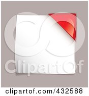 Royalty Free RF Clipart Illustration Of A Red Corner Protector On A Sheet Of Paper Over Gray 1 by michaeltravers
