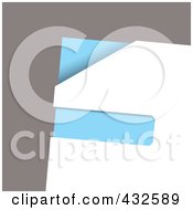 Royalty Free RF Clipart Illustration Of A Blue And White Paper Corner With Slot On Gray