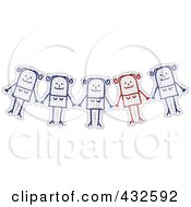 Poster, Art Print Of Unique Red Stick Woman Standing Out Of A Group On Graph Paper