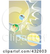 Poster, Art Print Of Solar System Over Gradient Blue