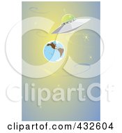 Poster, Art Print Of Ufo Flying Past Earth In Outer Space