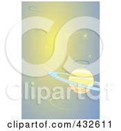 Poster, Art Print Of Saturn In Orange And Blue Outer Space