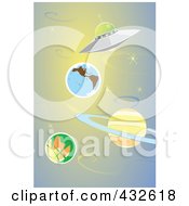 Poster, Art Print Of Ufo Flying Through The Solar System