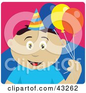 Poster, Art Print Of Mexican Birthday Boy Holding Balloons