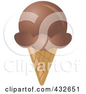 Royalty Free RF Clipart Illustration Of A Chocolate Waffle Ice Cream Cone by Pams Clipart