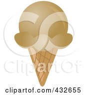 Royalty Free RF Clipart Illustration Of A Coffee Waffle Ice Cream Cone
