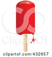 Royalty Free RF Clipart Illustration Of A Dripping Red Popsicle by Pams Clipart