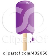 Royalty Free RF Clipart Illustration Of A Dripping Grape Popsicle