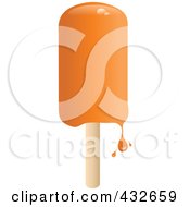 Royalty Free RF Clipart Illustration Of A Dripping Orange Popsicle by Pams Clipart