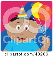 Poster, Art Print Of Hispanic Birthday Boy Holding Balloons