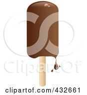 Royalty Free RF Clipart Illustration Of A Dripping Chocolate Popsicle