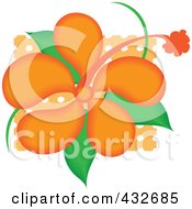Poster, Art Print Of Pretty Orange Hibiscus Flower Logo