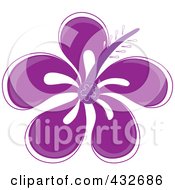 Royalty Free RF Clipart Illustration Of A Pretty Purple Hibiscus Flower Logo