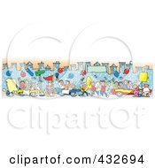 Poster, Art Print Of Downtown Parade Of People Balloons And Cars