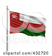 Poster, Art Print Of 3d Flag Of Oman Waving On A Pole