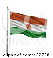 Poster, Art Print Of 3d Flag Of Niger Waving On A Pole