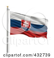 Poster, Art Print Of The Flag Of Slovakia Waving On A Pole