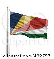 Poster, Art Print Of The Flag Of Seychelles Waving On A Pole