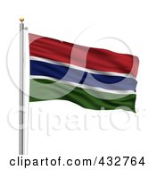 Poster, Art Print Of The Flag Of Gambia Waving On A Pole