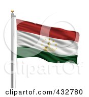 Poster, Art Print Of The Flag Of Tajikistan Waving On A Pole