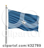 Royalty Free RF Clipart Illustration Of The Flag Of Somalia Waving On A Pole