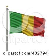 Royalty Free RF Clipart Illustration Of A 3d Flag Of Mali Waving On A Pole