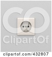 Poster, Art Print Of 3d European Electrical Socket On A Wall
