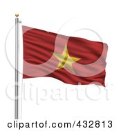 Poster, Art Print Of The Flag Of Vietnam Waving On A Pole