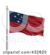 Poster, Art Print Of The Flag Of Western Samoa Waving On A Pole