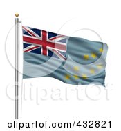 Poster, Art Print Of The Flag Of Tuvalu Waving On A Pole