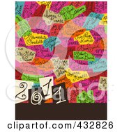 2011 New Year Background With Colorful Text Patches