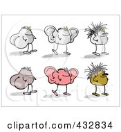 Royalty Free RF Clipart Illustration Of A Digital Collage Of Cartoon Body Part Characters 3