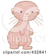 Royalty Free RF Clipart Illustration Of A Cute Baby Naked Mole Rat Standing by BNP Design Studio