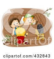 Poster, Art Print Of Three Boys Watching Tv In A Tree House