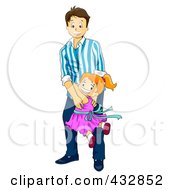 Royalty Free RF Clipart Illustration Of A Father Swinging His Daughter Around