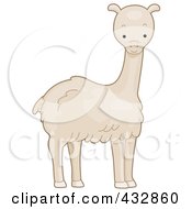 Royalty Free RF Clipart Illustration Of A Cute White Llama by BNP Design Studio