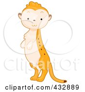 Royalty Free RF Clipart Illustration Of A Cute Baby Meerkat Standing