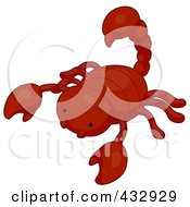 Royalty Free RF Clipart Illustration Of A Cute Red Baby Scorpion by BNP Design Studio